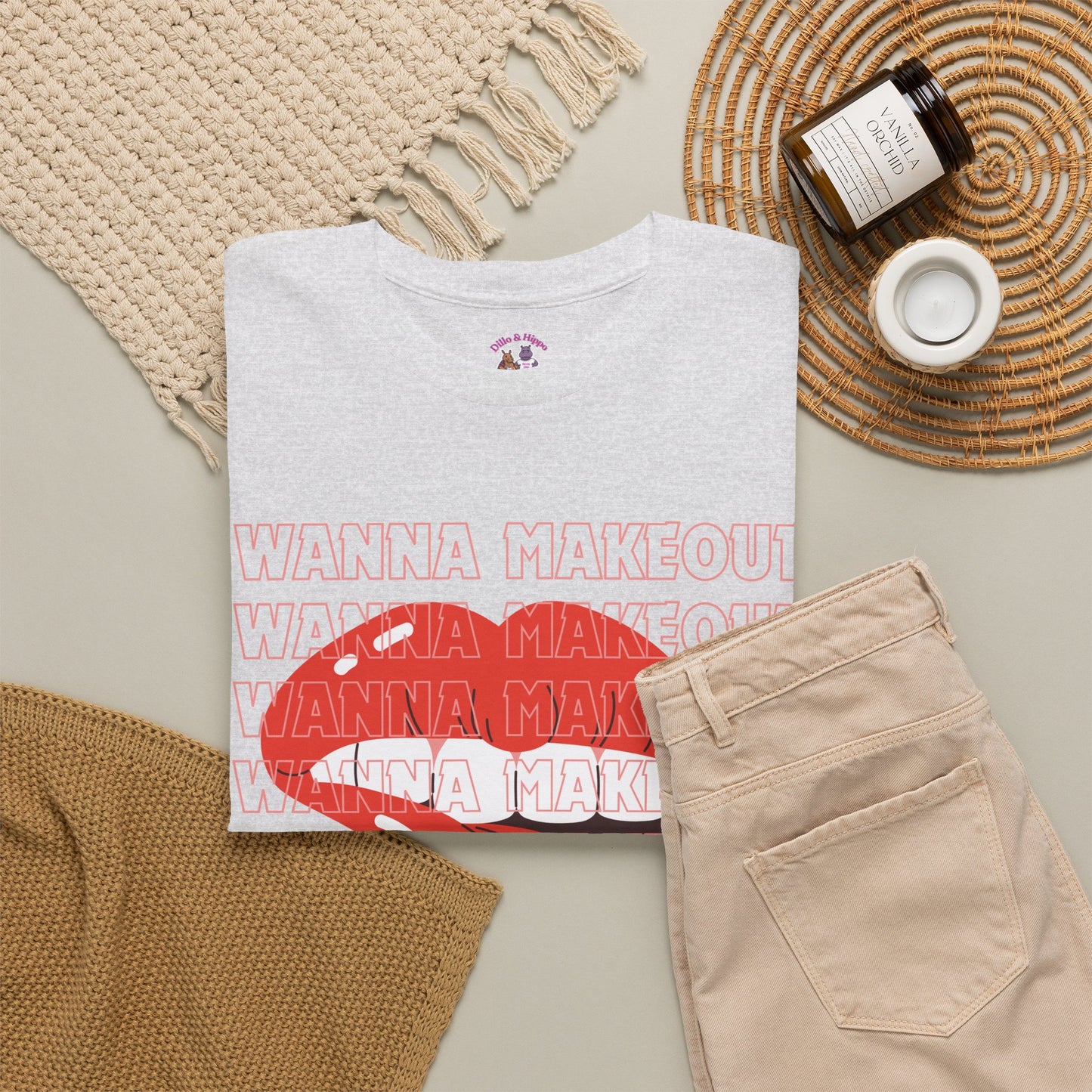 Unisex Heavy Cotton Tee - 'Wanna Makeout' Graphic Tee, Trendy Casual Wear, Perfect for Parties, Fun Couple's Tee