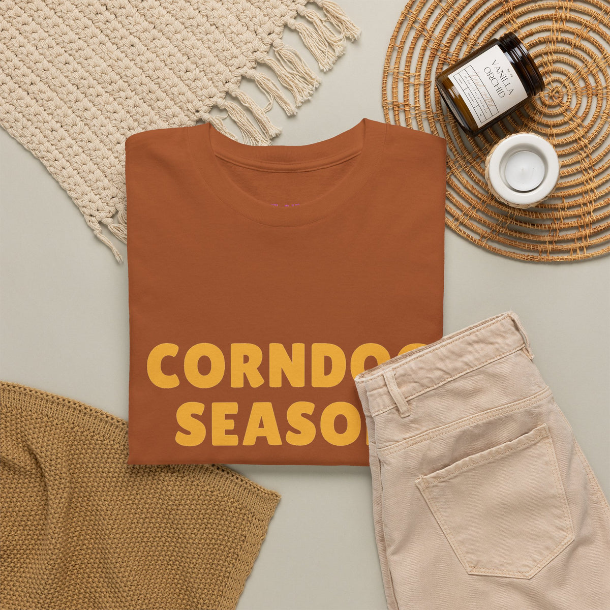 Funny Corndog Season // Unisex Heavy Cotton Tee | Perfect for Food Lovers and Festivals