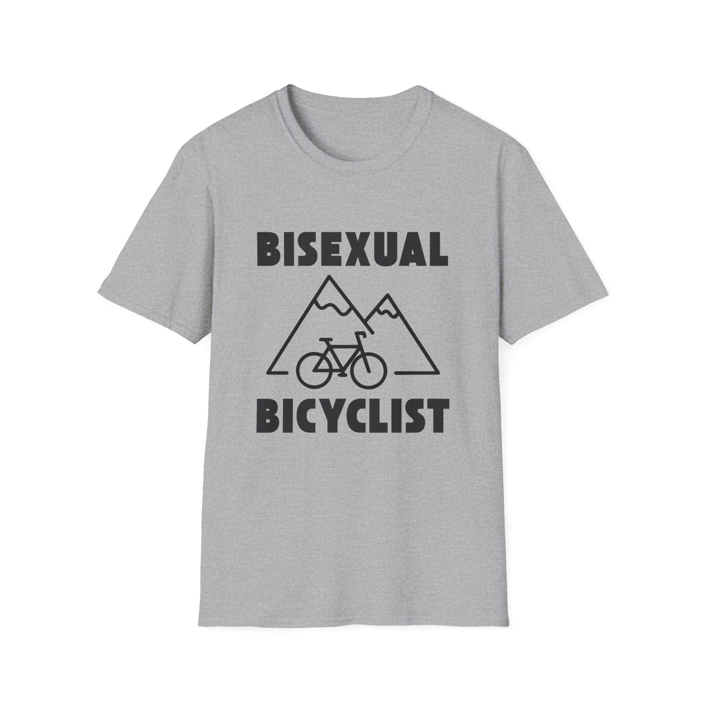 Bisexual (Mountain) Bicyclist  // Unisex Softstyle T-Shirt