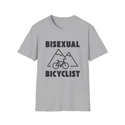 Bisexual (Mountain) Bicyclist  // Unisex Softstyle T-Shirt
