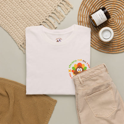Grateful for All Y'all with Turkey // Pocket Placement // Unisex Jersey Short Sleeve Tee