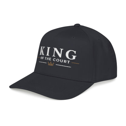 King of the Court - Mid Profile Baseball Cap - Cream on Black