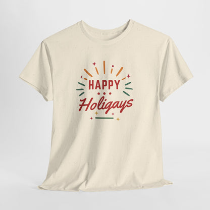 Happy Holigays Simple Unisex Heavy Cotton Tee