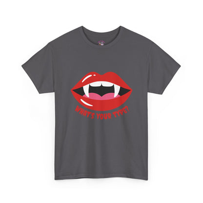 Vampire Lips Tee: Unisex Heavy Cotton Tee for Halloween, Party, Gift, Funny T-Shirt, Casual Wear, Trendy Fashion