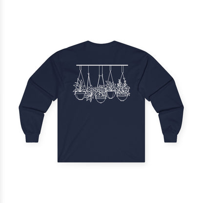 Hangin' With My Buds // Unisex Ultra Cotton Long Sleeve Tee - 'Happy Plants' Botanical Design