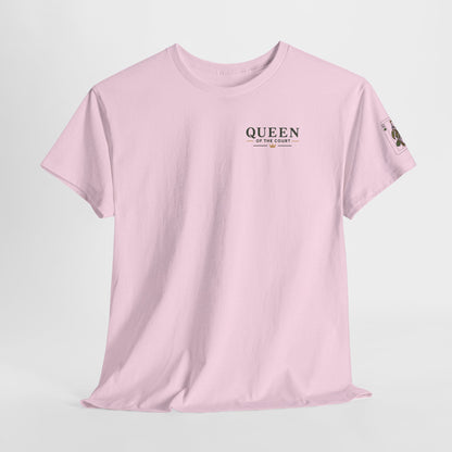 Pickleball - Queen of the Court - Sleeve Design - Vintage Playing Card Graphic T-Shirt