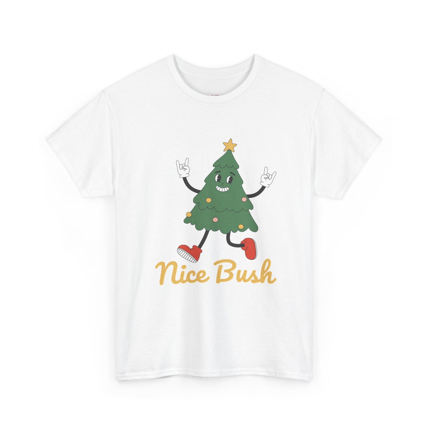 Funny Christmas Tree Tee - 'Nice Bush' Unisex Heavy Cotton T-Shirt
