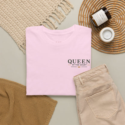 Pickleball - Queen of the Court - Sleeve Design - Vintage Playing Card Graphic T-Shirt