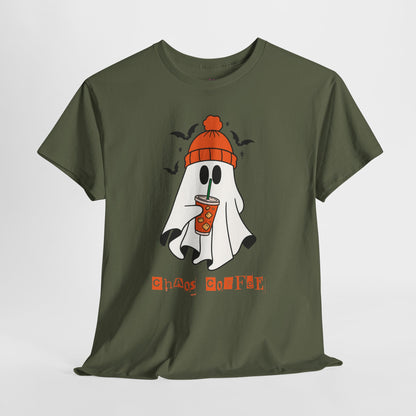Ghostly Chill Unisex Heavy Cotton Tee, Halloween Shirt, Casual Wear, Fall Fashion, Cute Ghost Tee, Spooky Vibes