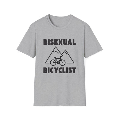 Bisexual (Mountain) Bicyclist  // Unisex Softstyle T-Shirt