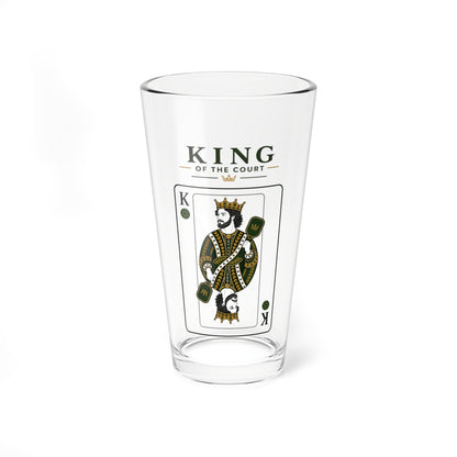 Pickleball - King of the Court - Vintage Playing Card - - 16oz Mixing Glass – Cocktail Shaker Glass or Beer Pint