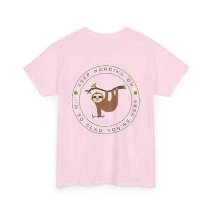 Keep Hangin' On - Sloth // Unisex Heavy Cotton Tee - Motivational