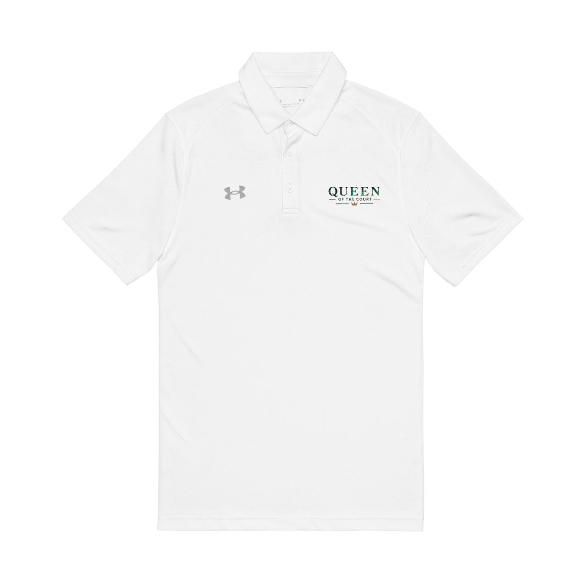 Queen of the Court-  Green Embroidered Men's Polo Shirt - Under Armour Performance Polo