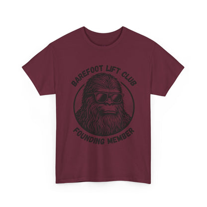 Bigfoot Founding Member of the Barefoot Lift Club // Unisex Heavy Cotton Tee - Founding Member Sasquatch Design