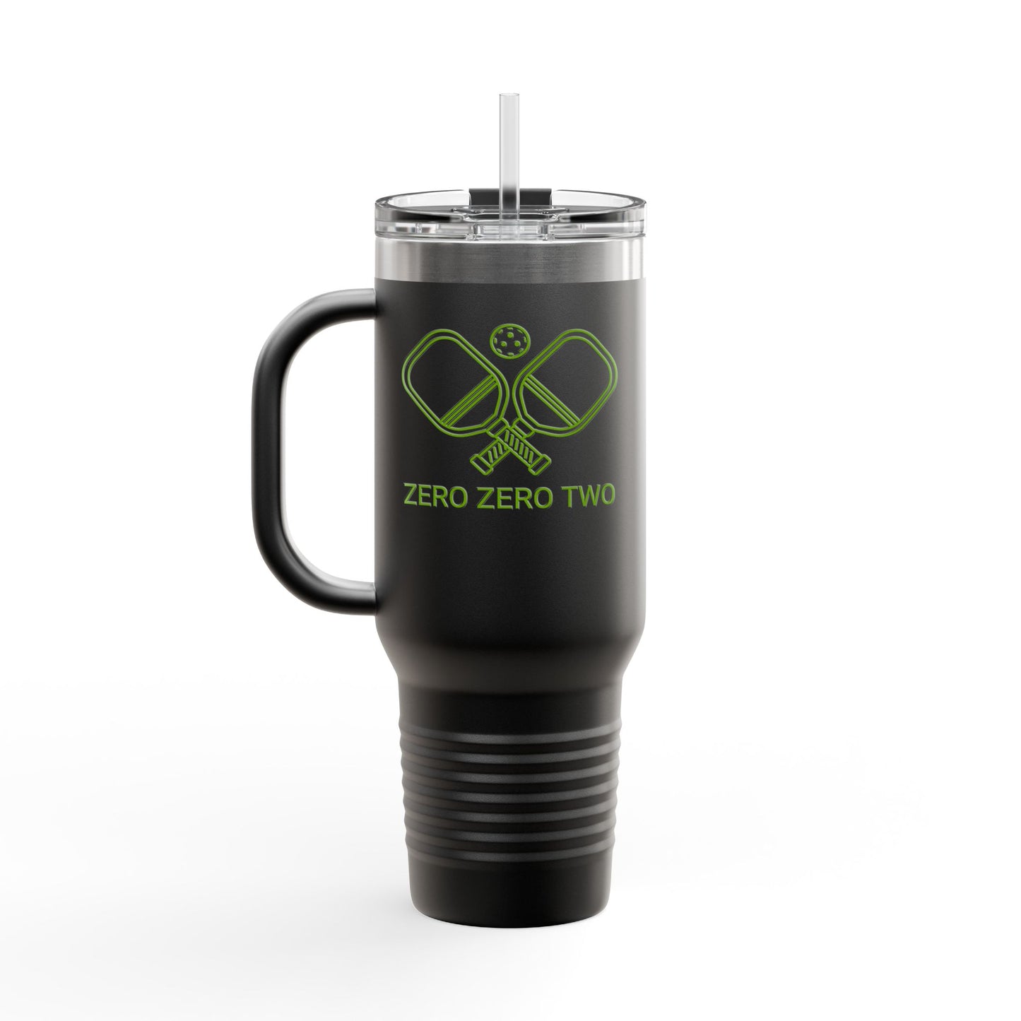 Zero Zero Two // Insulated Travel Mug, 40oz - Blue Text