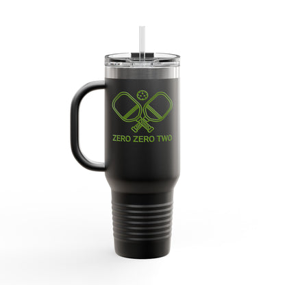 Zero Zero Two // Insulated Travel Mug, 40oz - Blue Text