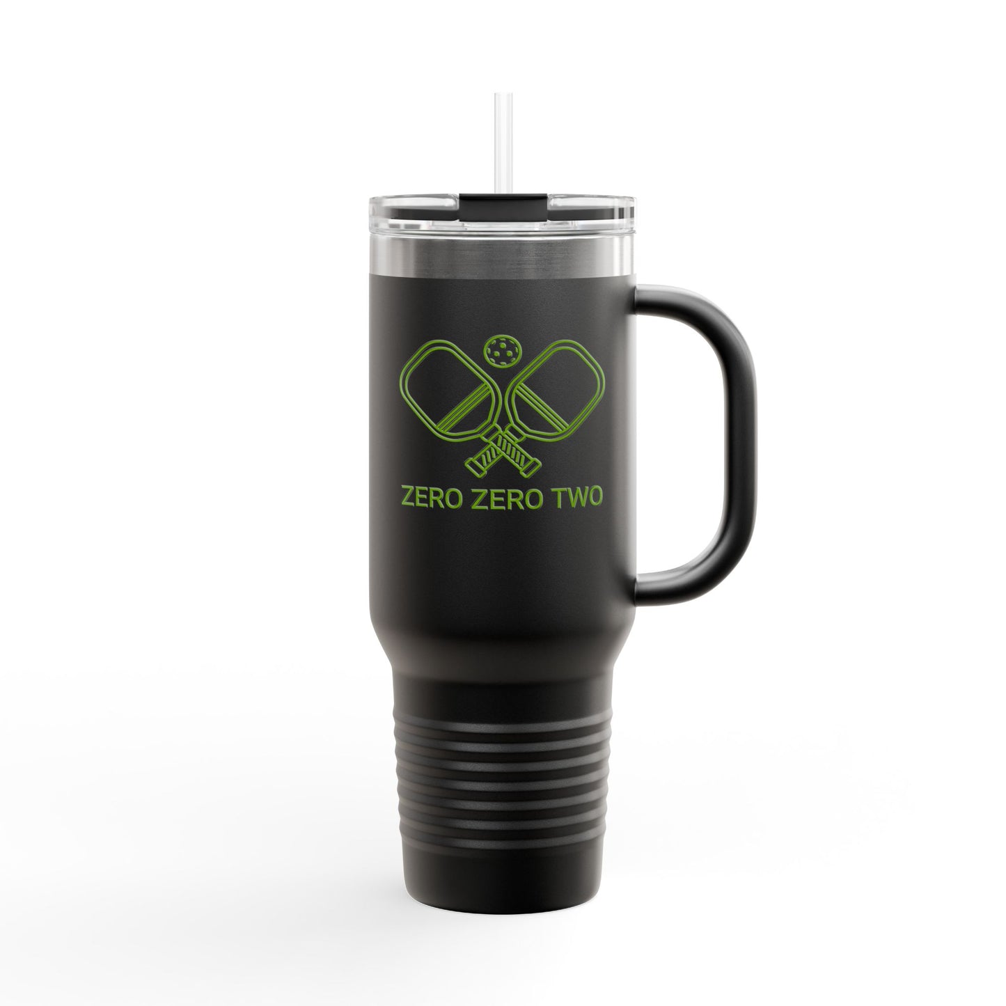 Zero Zero Two // Insulated Travel Mug, 40oz - Blue Text