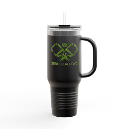 Zero Zero Two // Insulated Travel Mug, 40oz - Blue Text