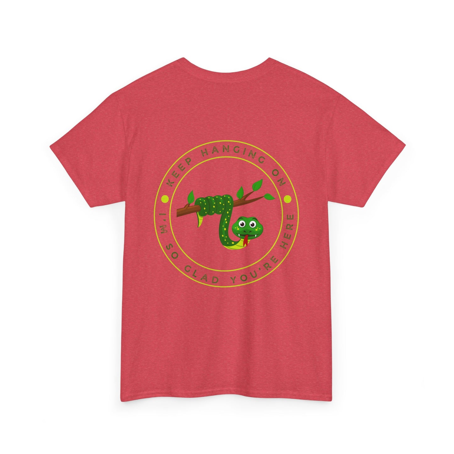 Keep Hanging On - Snake // Unisex Heavy Cotton Tee - Positive Message T-Shirt