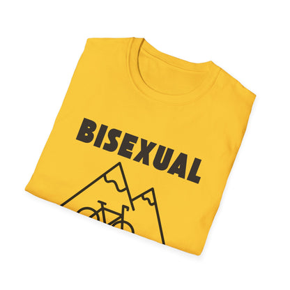 Bisexual (Mountain) Bicyclist  // Unisex Softstyle T-Shirt