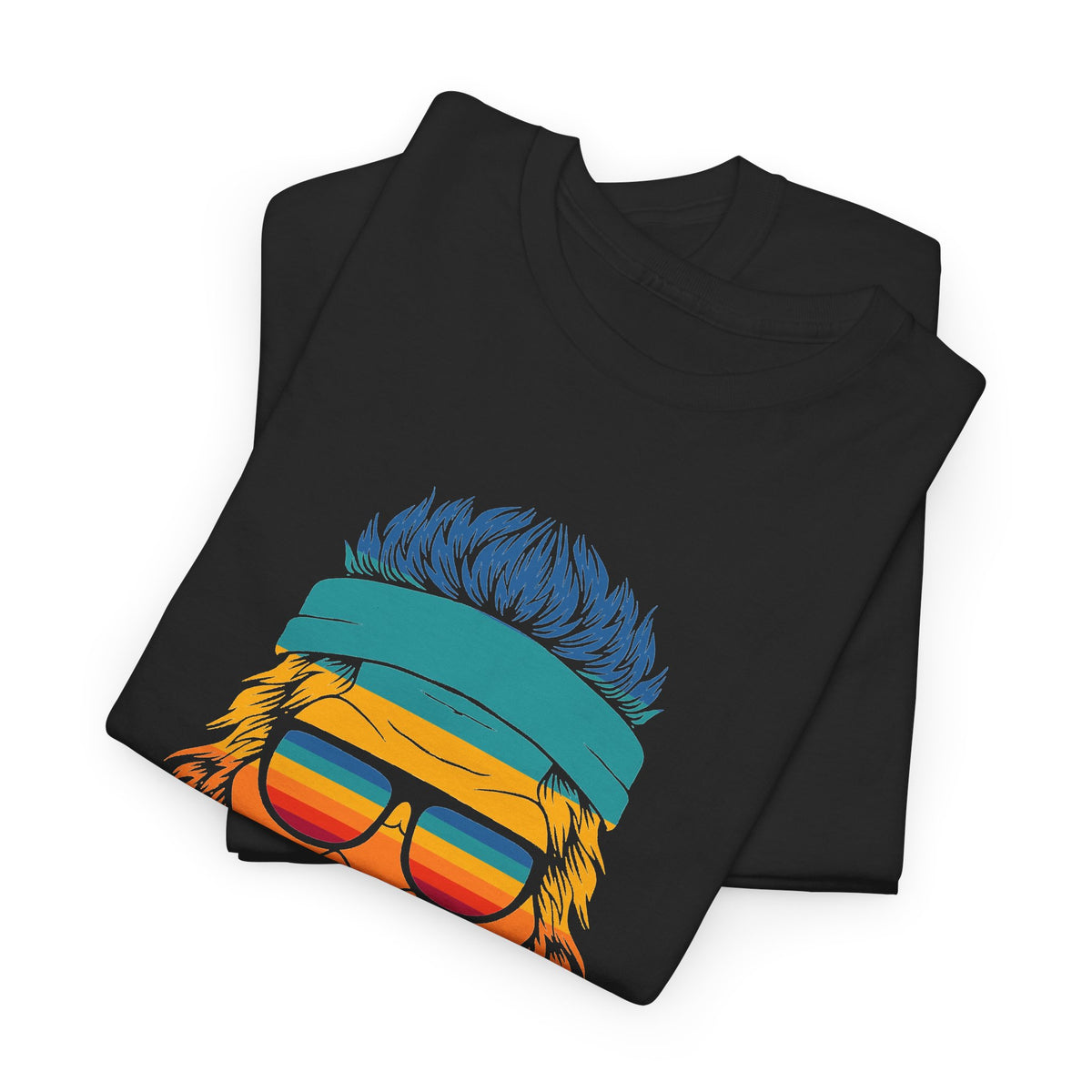 Bigfoot Mood // Retro Mood Unisex Heavy Cotton Tee - Colorful Graphic T-Shirt