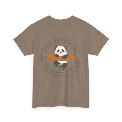 Keep Hangin' On - Panda // Unisex Heavy Cotton Tee -Vibes Graphic Shirt