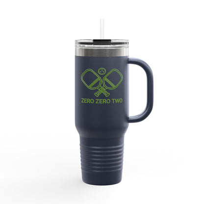 Zero Zero Two // Insulated Travel Mug, 40oz - Blue Text