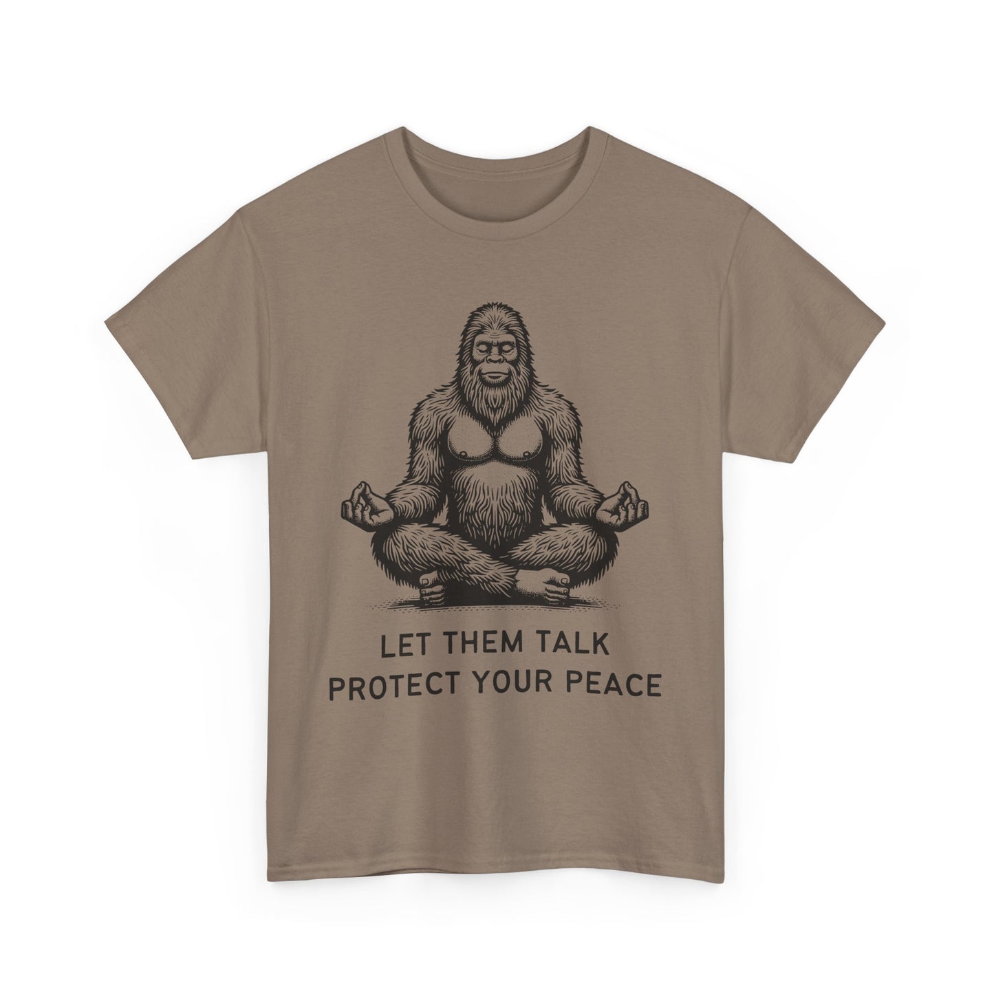Bigfoot - Protect Your Peace // Unisex Heavy Cotton Tee - Comfortable, Relaxed Fit T-Shirt for Chill Vibes & Mental Health