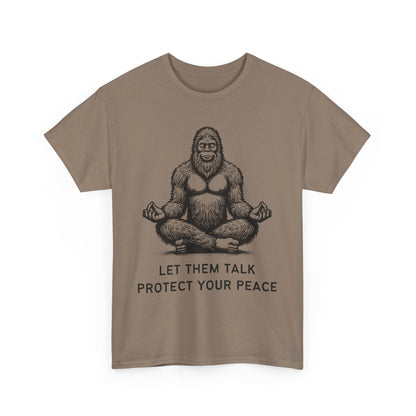 Bigfoot - Protect Your Peace // Unisex Heavy Cotton Tee - Comfortable, Relaxed Fit T-Shirt for Chill Vibes & Mental Health