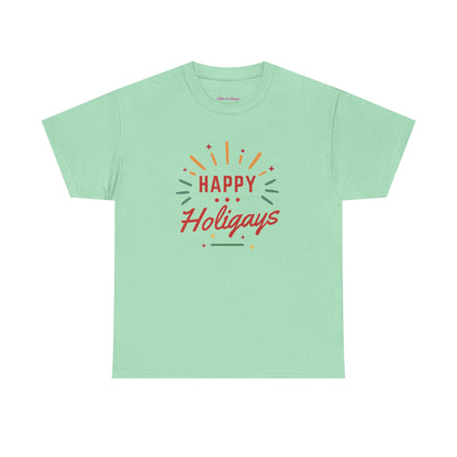 Happy Holigays Simple Unisex Heavy Cotton Tee