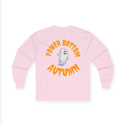 Power Bottom Autumn - White Ghost // Unisex Ghostly Vibes Long Sleeve Tee