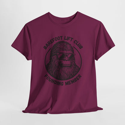 Bigfoot Founding Member of the Barefoot Lift Club // Unisex Heavy Cotton Tee - Founding Member Sasquatch Design