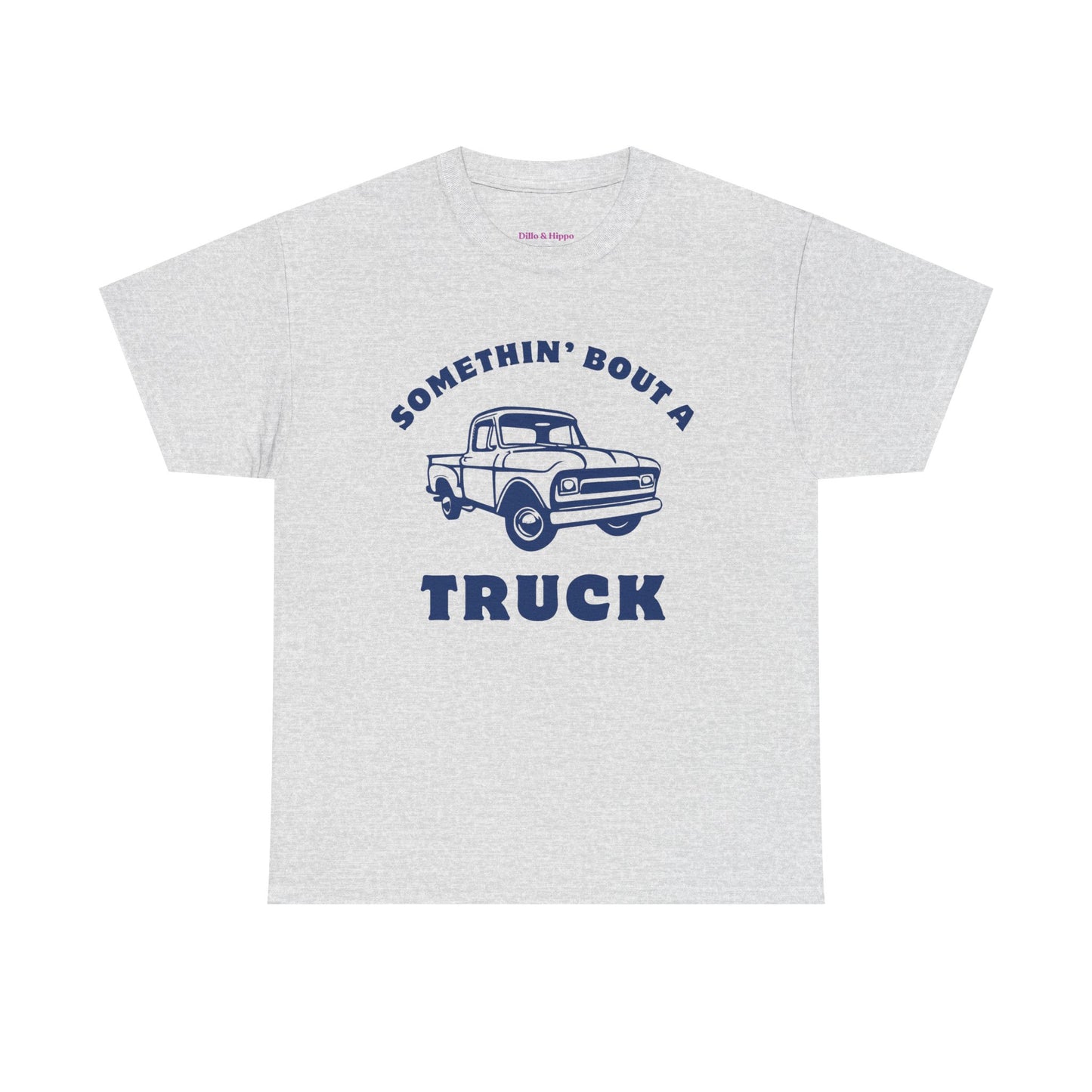 Somethin' Bout a Truck - Navy Pickup // Unisex Heavy Cotton Tee - Perfect for Truck Lovers