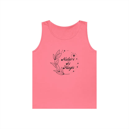 Nature is Magic // Unisex Heavy Cotton Tank Top -  Design for Outdoor Lovers