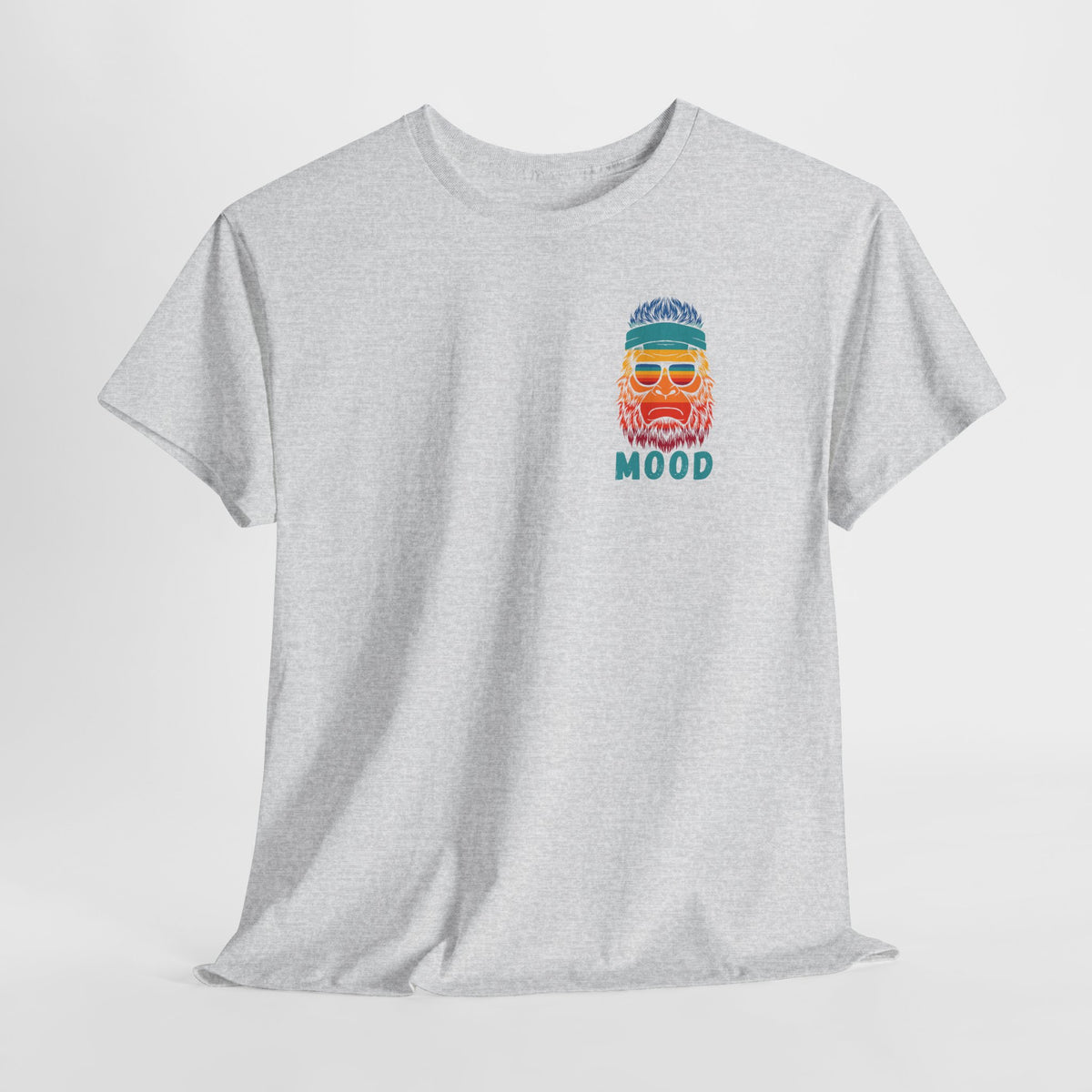 Bigfoot Mood - Pocket Placement // Retro Mood Unisex Heavy Cotton Tee - Colorful Graphic T-Shirt