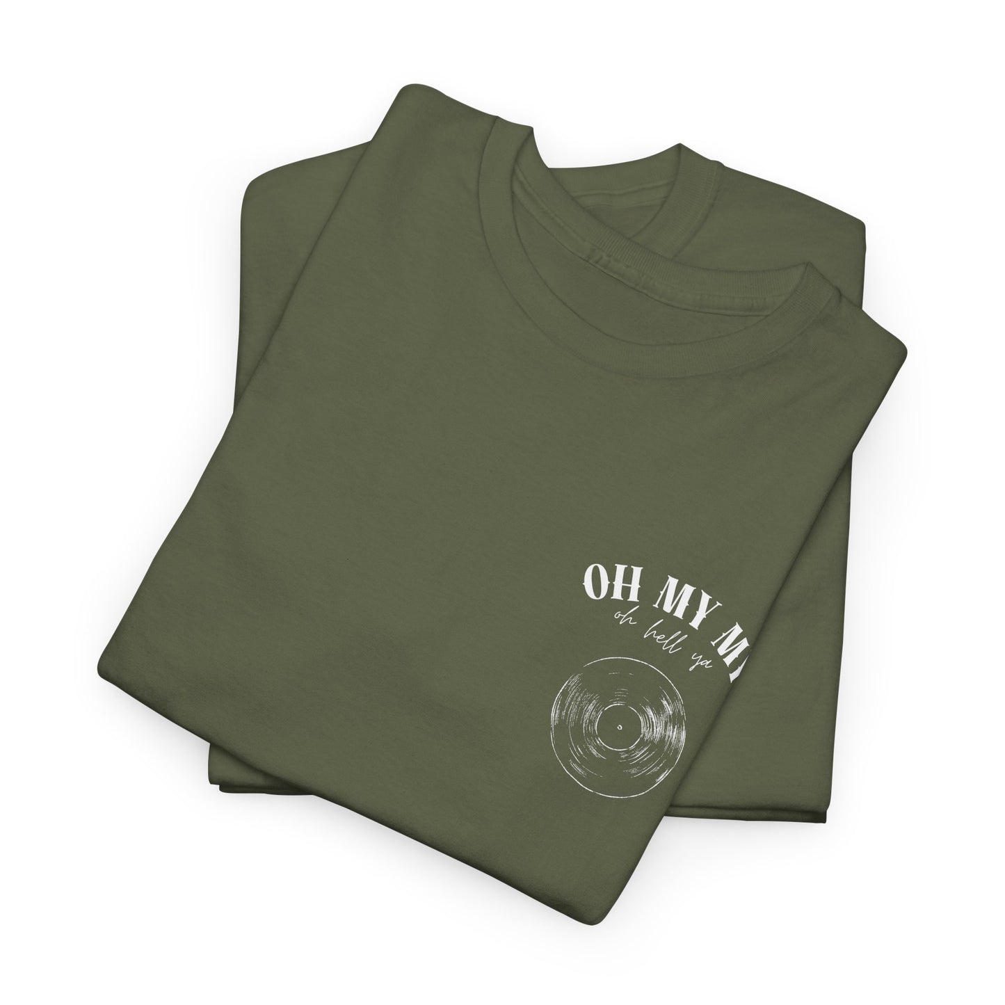 Oh My My Vintage Vinyl Graphic - Pocket Placement // Unisex Heavy Cotton Tee - Perfect for Music Lovers