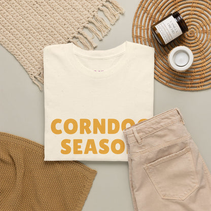 Funny Corndog Season // Unisex Heavy Cotton Tee | Perfect for Food Lovers and Festivals