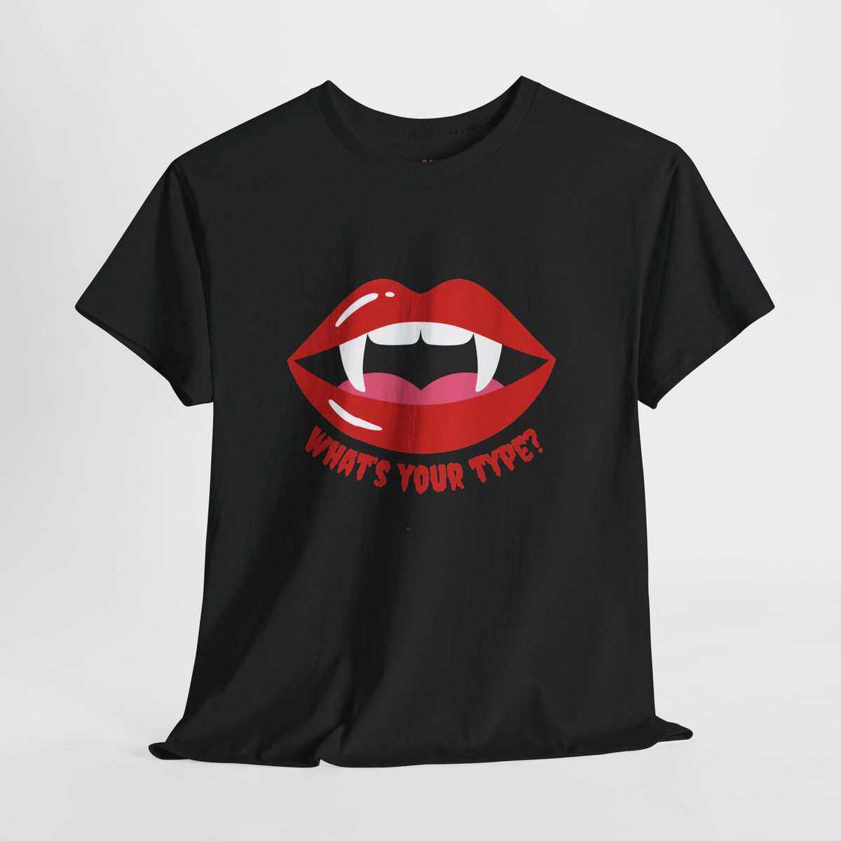 Vampire Lips Tee: Unisex Heavy Cotton Tee for Halloween, Party, Gift, Funny T-Shirt, Casual Wear, Trendy Fashion
