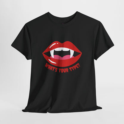 Vampire Lips Tee: Unisex Heavy Cotton Tee for Halloween, Party, Gift, Funny T-Shirt, Casual Wear, Trendy Fashion