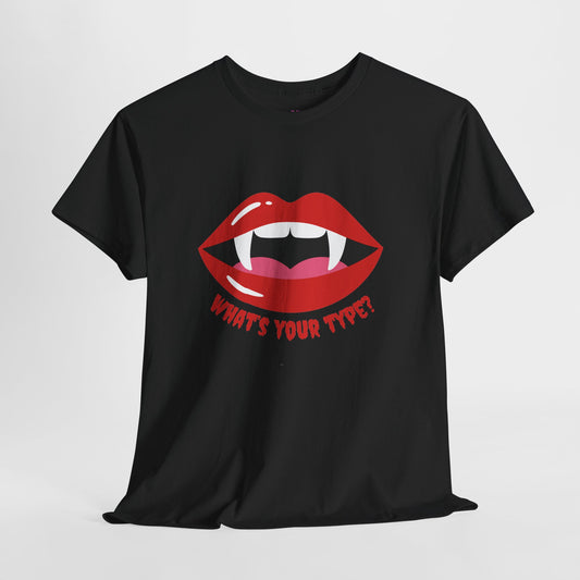 Vampire Lips Tee: Unisex Heavy Cotton Tee for Halloween, Party, Gift, Funny T-Shirt, Casual Wear, Trendy Fashion