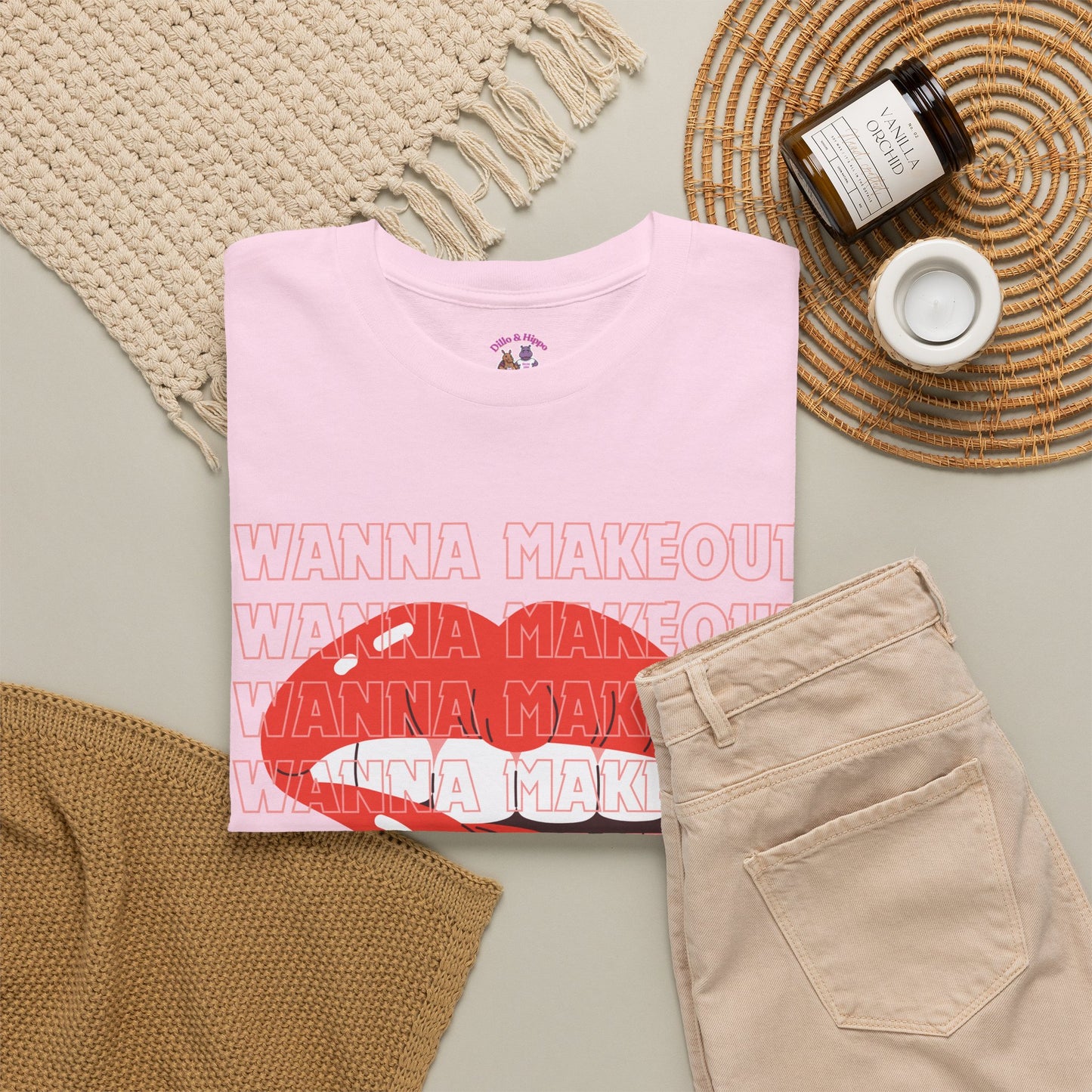 Unisex Heavy Cotton Tee - 'Wanna Makeout' Graphic Tee, Trendy Casual Wear, Perfect for Parties, Fun Couple's Tee