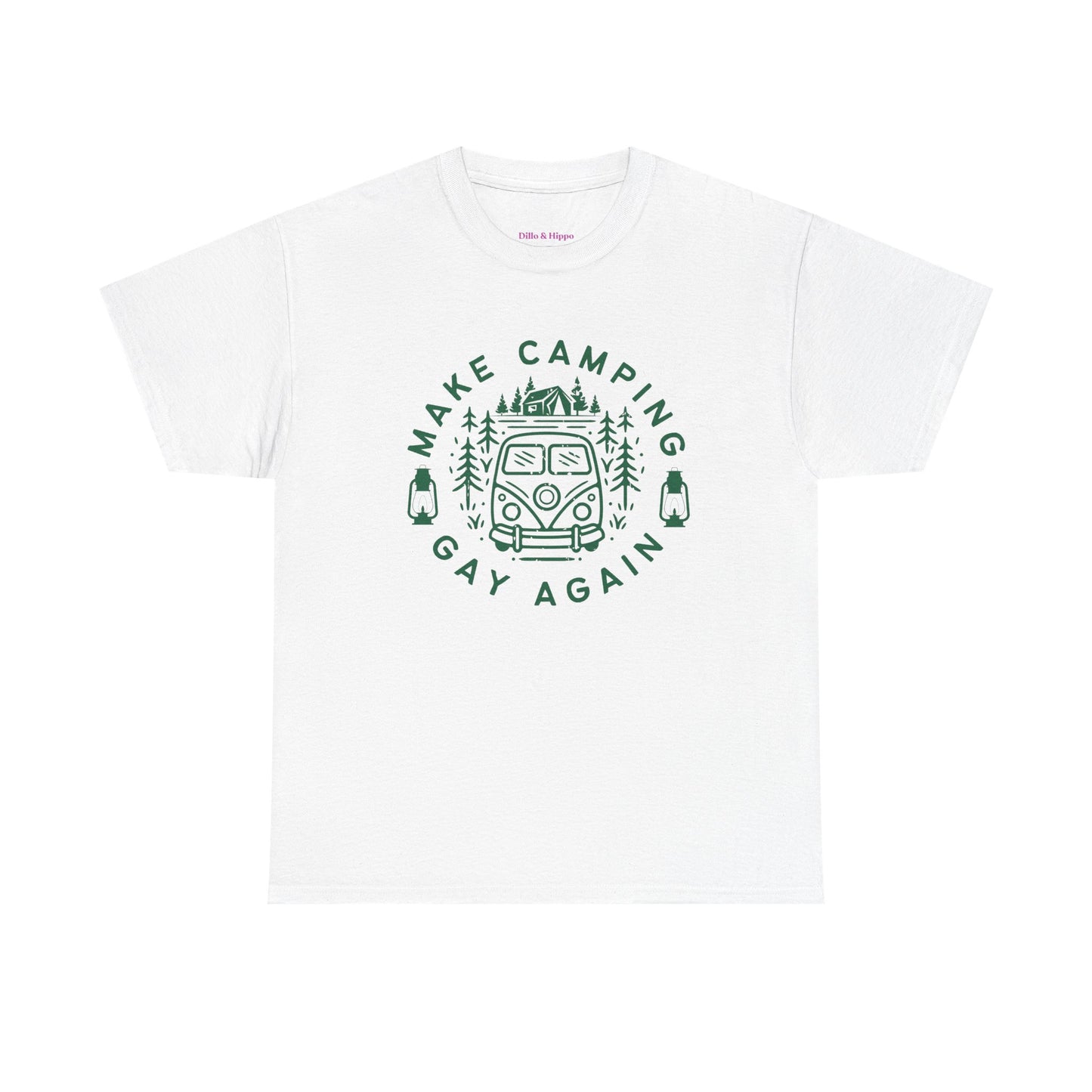 Make Camping Gay Again // Unisex Heavy Cotton Tee - Fun Outdoor Pride Shirt