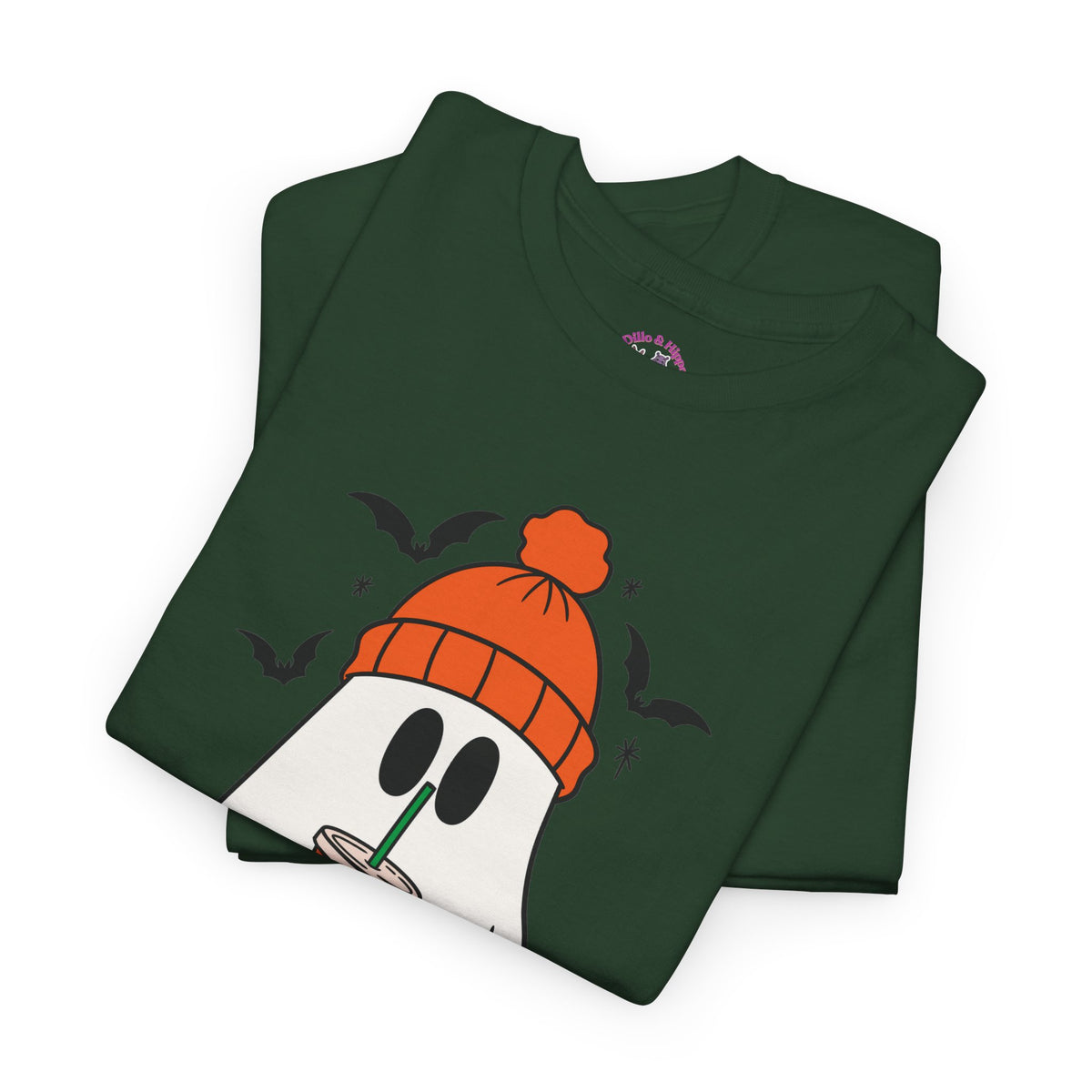 Ghostly Chill Unisex Heavy Cotton Tee, Halloween Shirt, Casual Wear, Fall Fashion, Cute Ghost Tee, Spooky Vibes