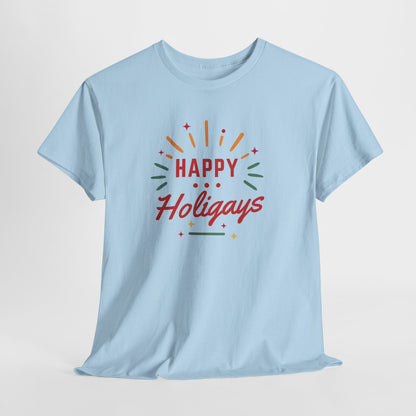 Happy Holigays Simple Unisex Heavy Cotton Tee