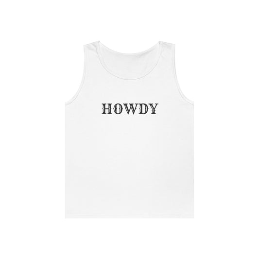 Howdy & Adios // Unisex Heavy Cotton Tank Top - Casual Summer Wear for Outdoors
