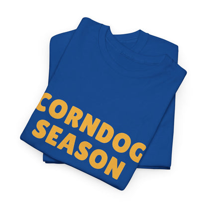 Funny Corndog Season // Unisex Heavy Cotton Tee | Perfect for Food Lovers and Festivals