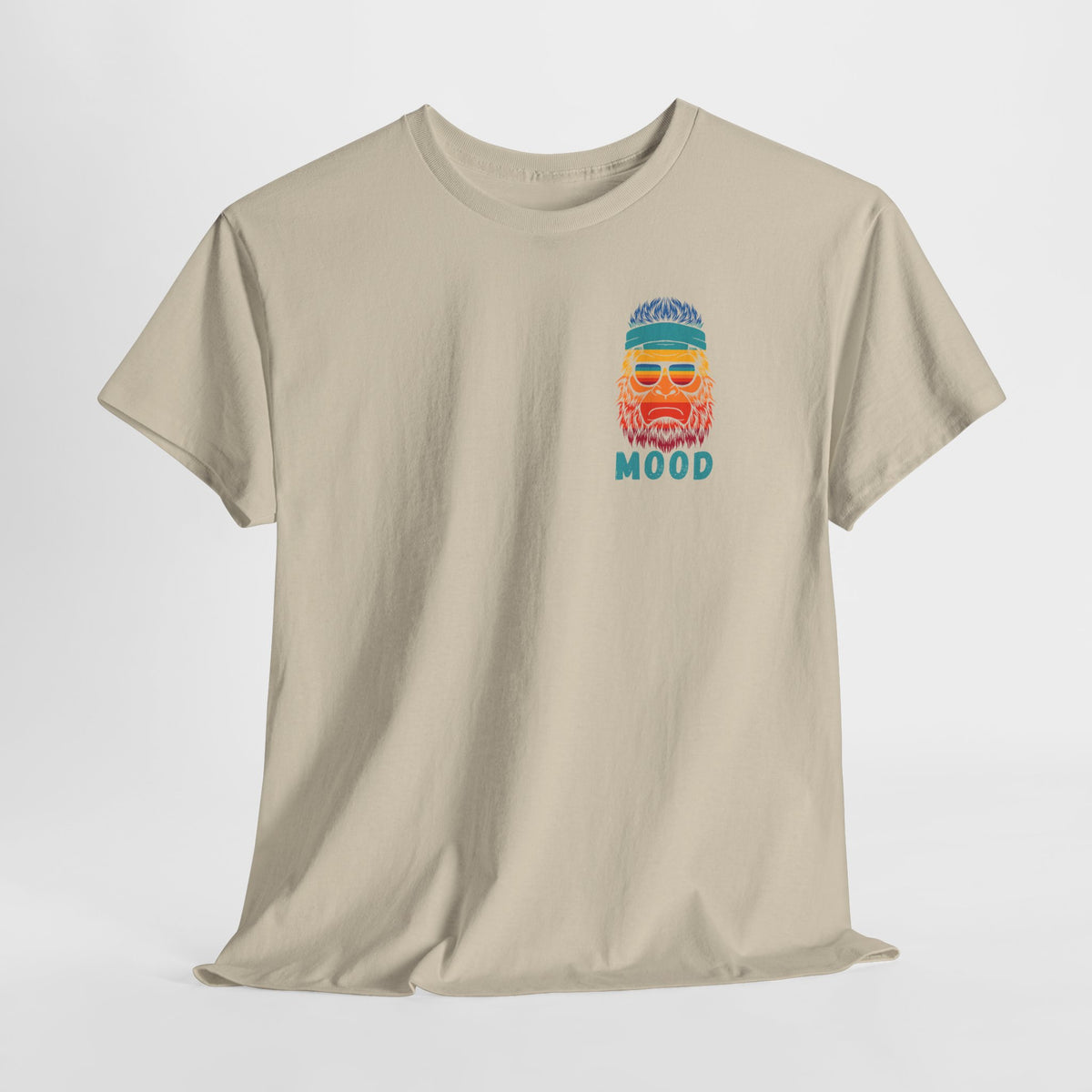 Bigfoot Mood - Pocket Placement // Retro Mood Unisex Heavy Cotton Tee - Colorful Graphic T-Shirt