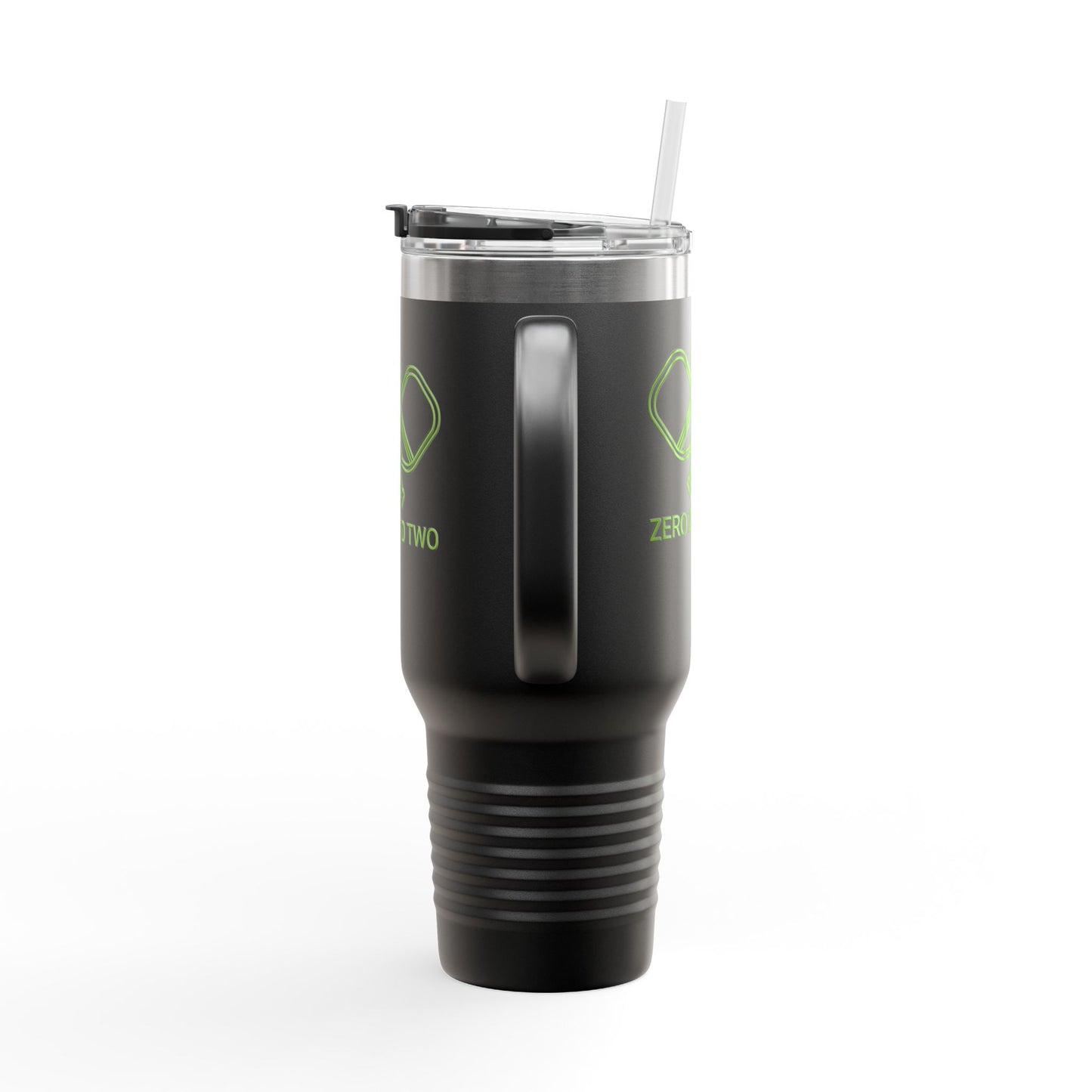 Zero Zero Two // Insulated Travel Mug, 40oz - Blue Text