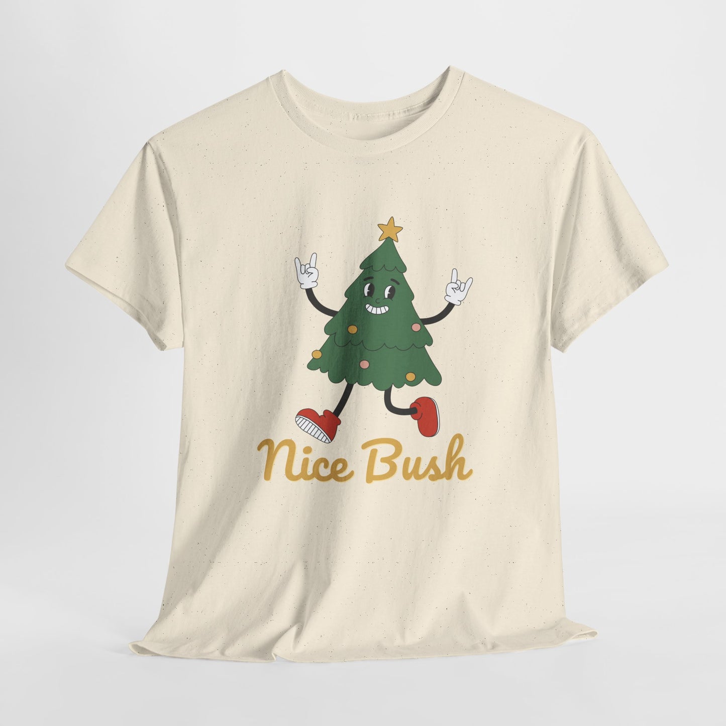 Funny Christmas Tree Tee - 'Nice Bush' Unisex Heavy Cotton T-Shirt