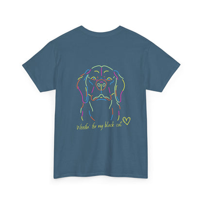 Golden Retriever Woofin' For My Black Cat // Unisex Heavy Cotton Tee - Relationship Dynamics